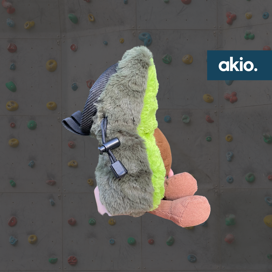 Avocado Chalk Bag, side view showing drawstring closure