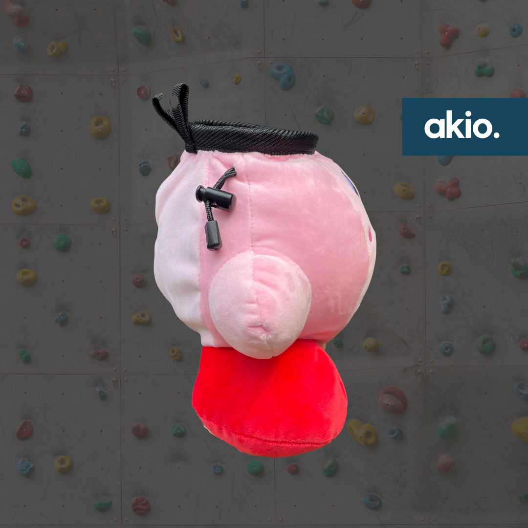 Kirby Chalk Bag, side view showing drawstring closure