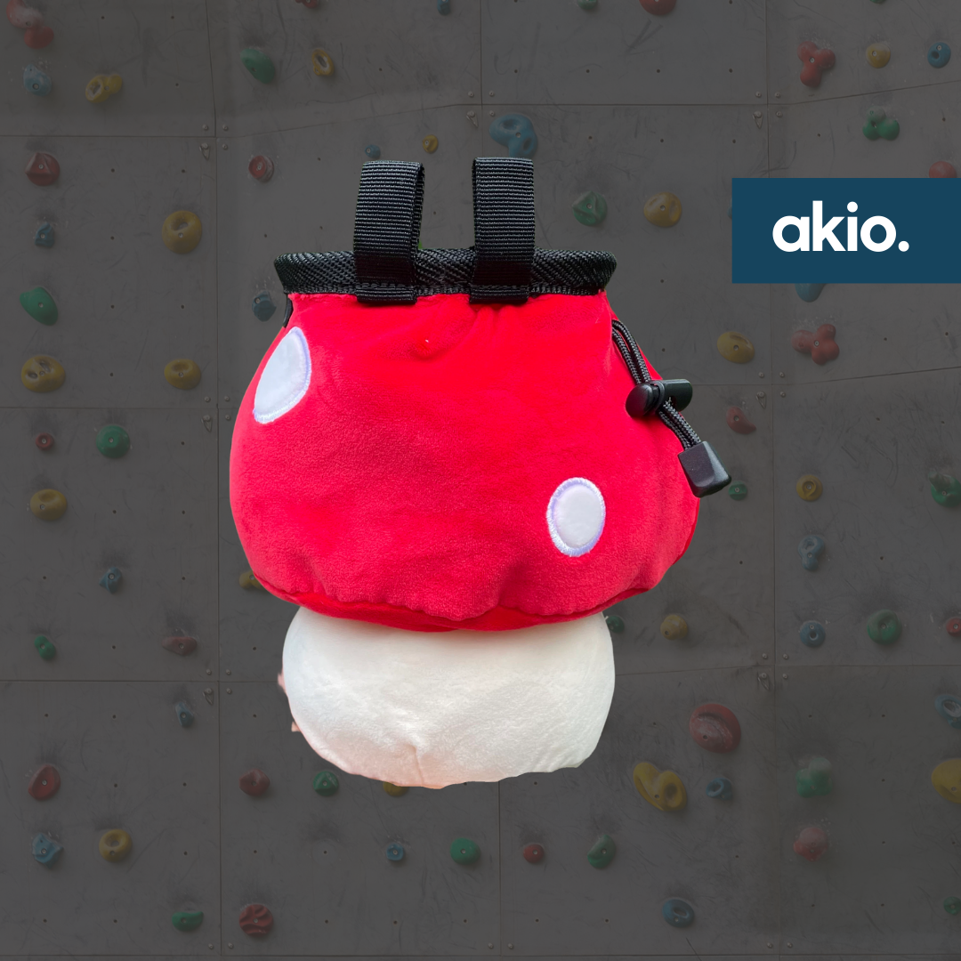 Red Mushroom Chalk Bag, back view