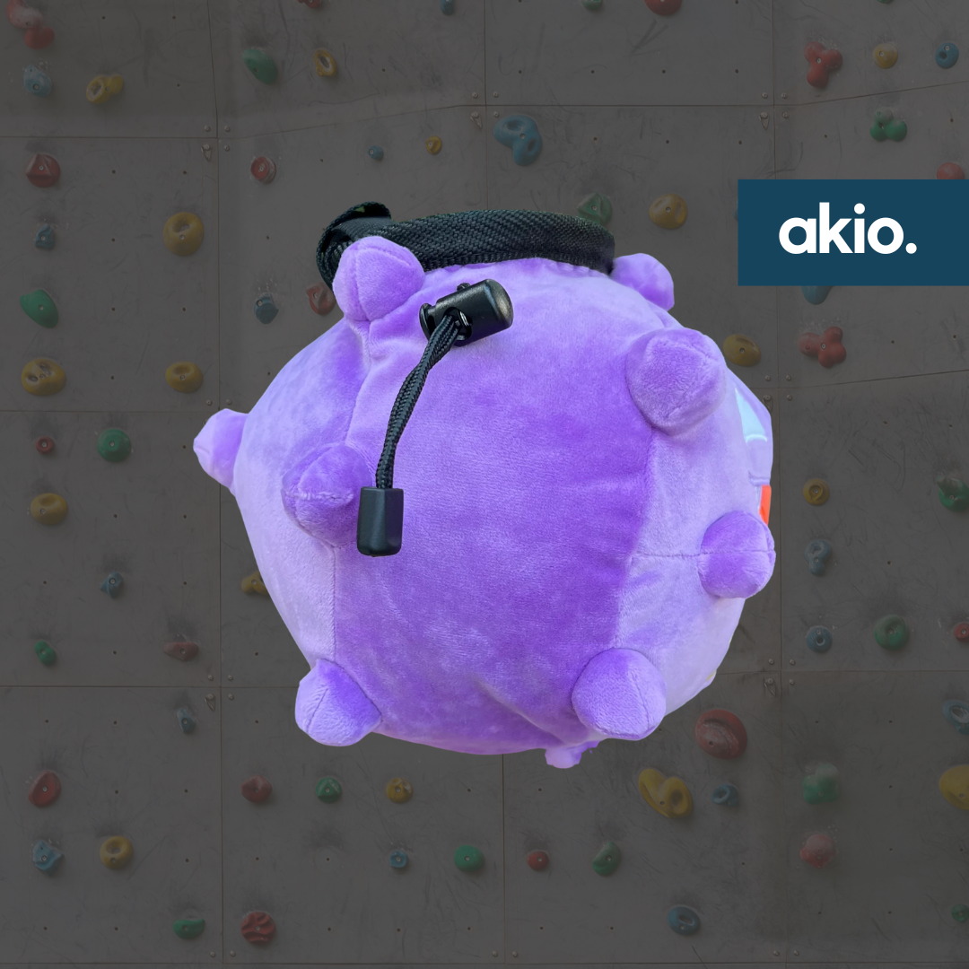 Koffing Chalk Bag, side view showing drawstring closure